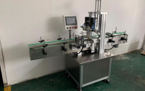 Máy siết nắp chai nước, chai mỹ phẩm đa năng tự động (4 bánh kẹp xoay)
