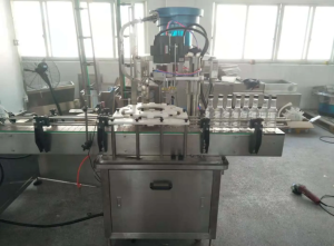 Máy cấp nắp siết nắp chai thủy tinh mâm xoay tự động