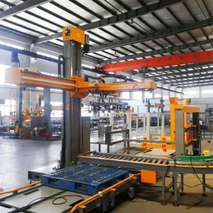 Dây chuyền xếp thùng carton vào pallet tự động
