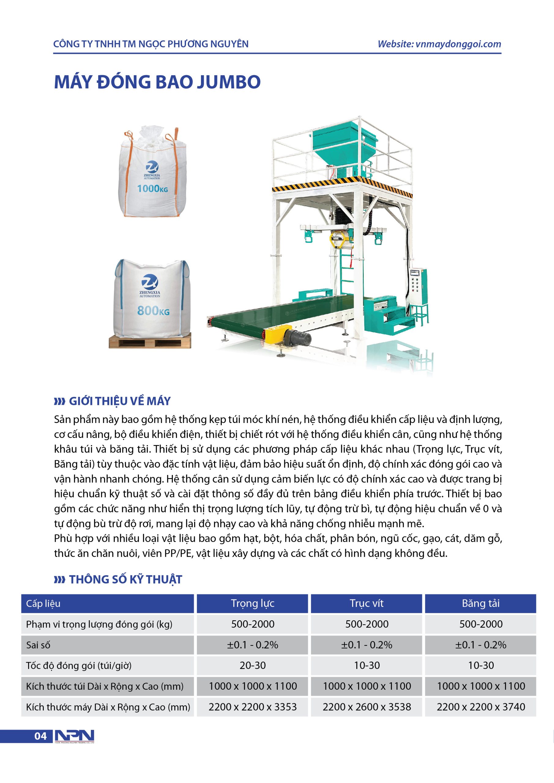 Catalog máy đóng bao và robot xếp hàng