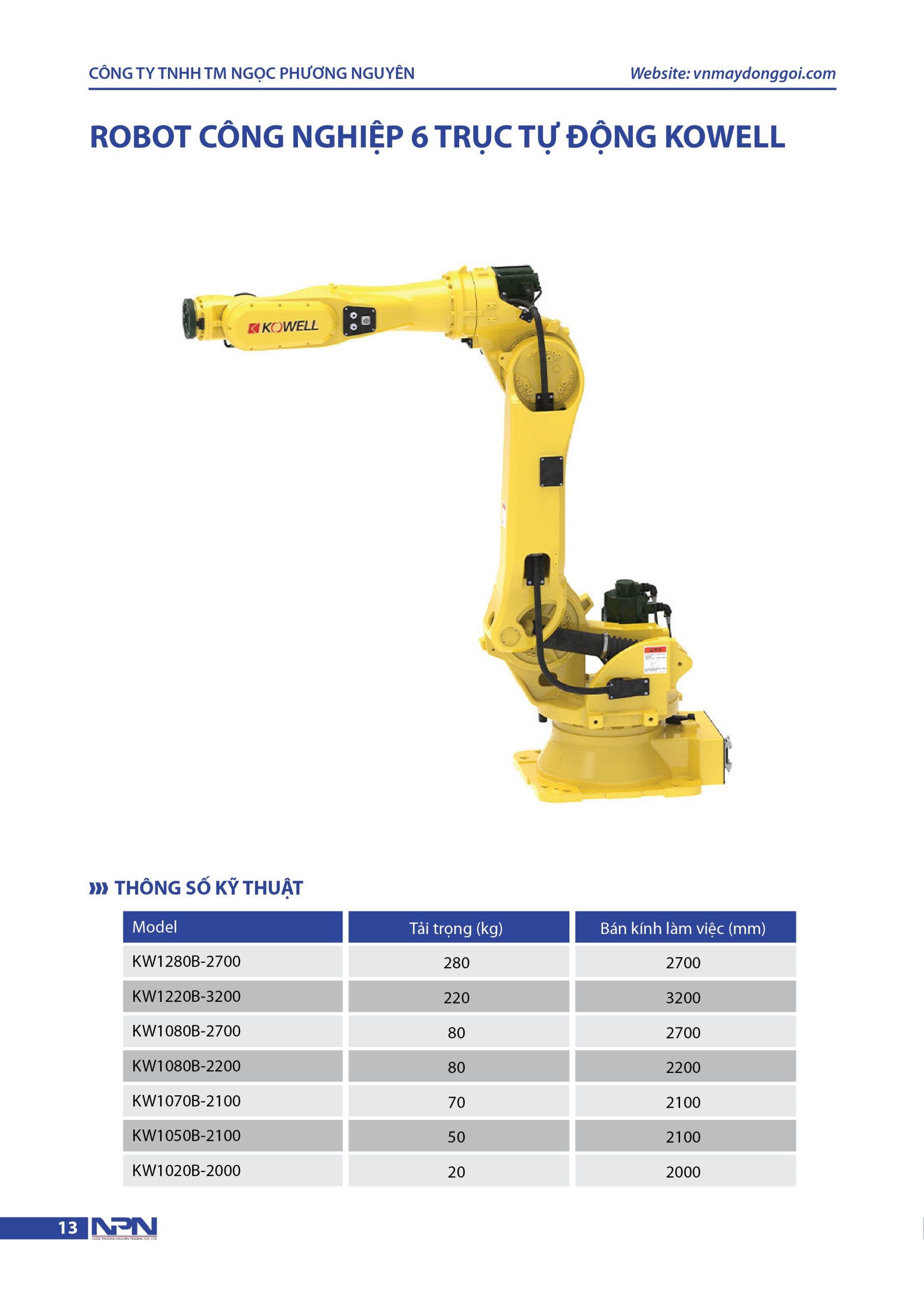 Catalog máy đóng bao và robot xếp hàng
