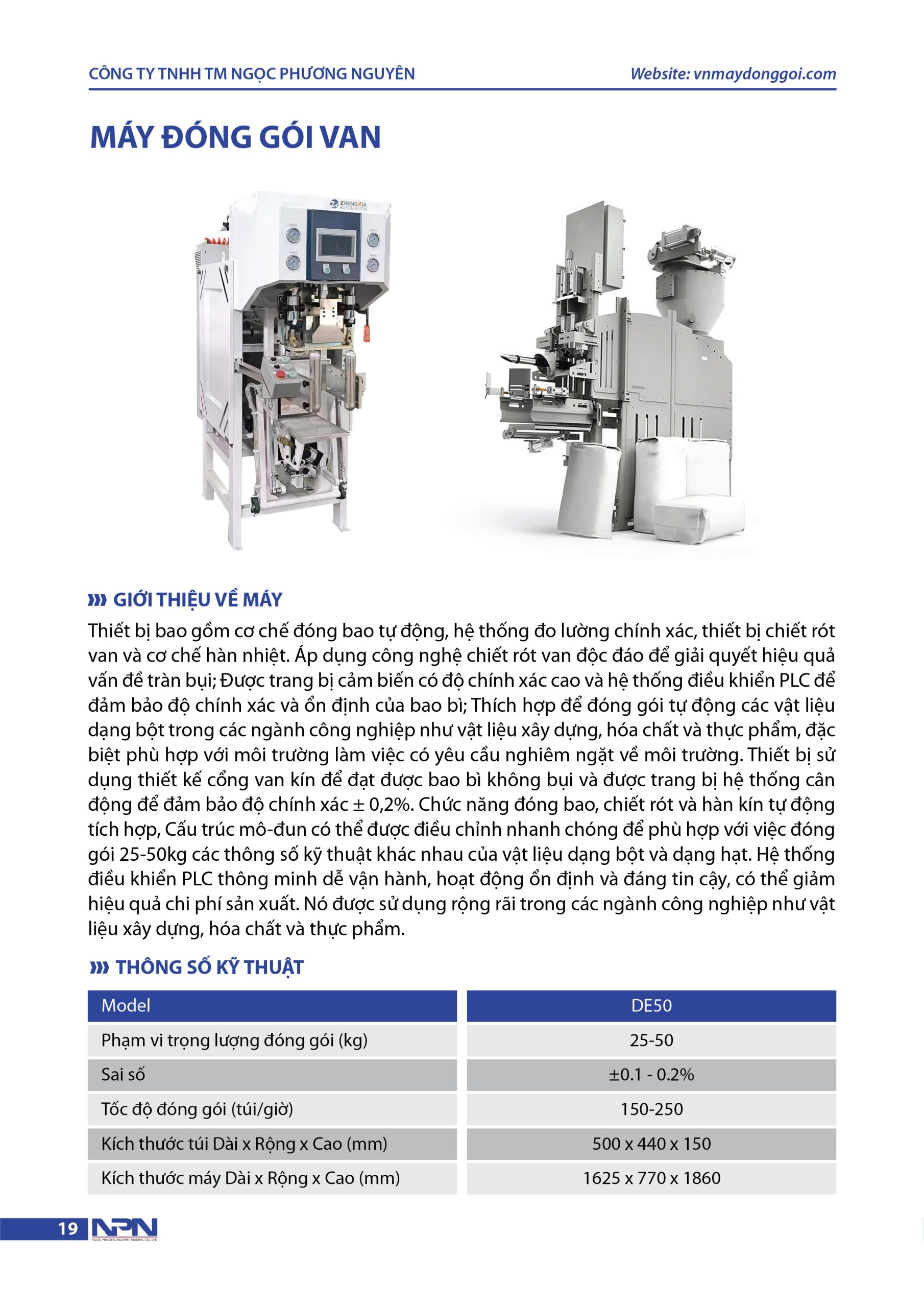 Catalog máy đóng bao và robot xếp hàng