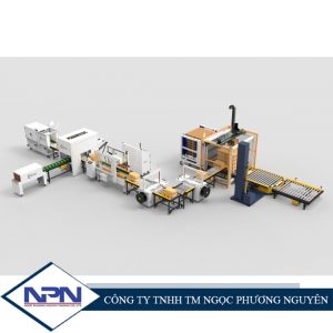 Dây chuyền tụ động dựng ,dán , đóng đai , quấn màng pallet