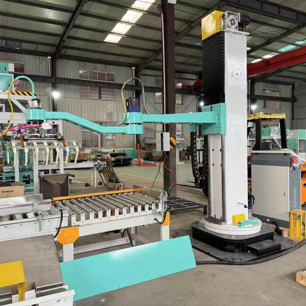 Máy xếp pallet 4 trục công nghiệp – gắp và xếp bao xi măng, bao bột, bao nông sản